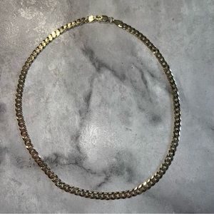 925 16” Sterling Silver Gold Cuban Link Chain